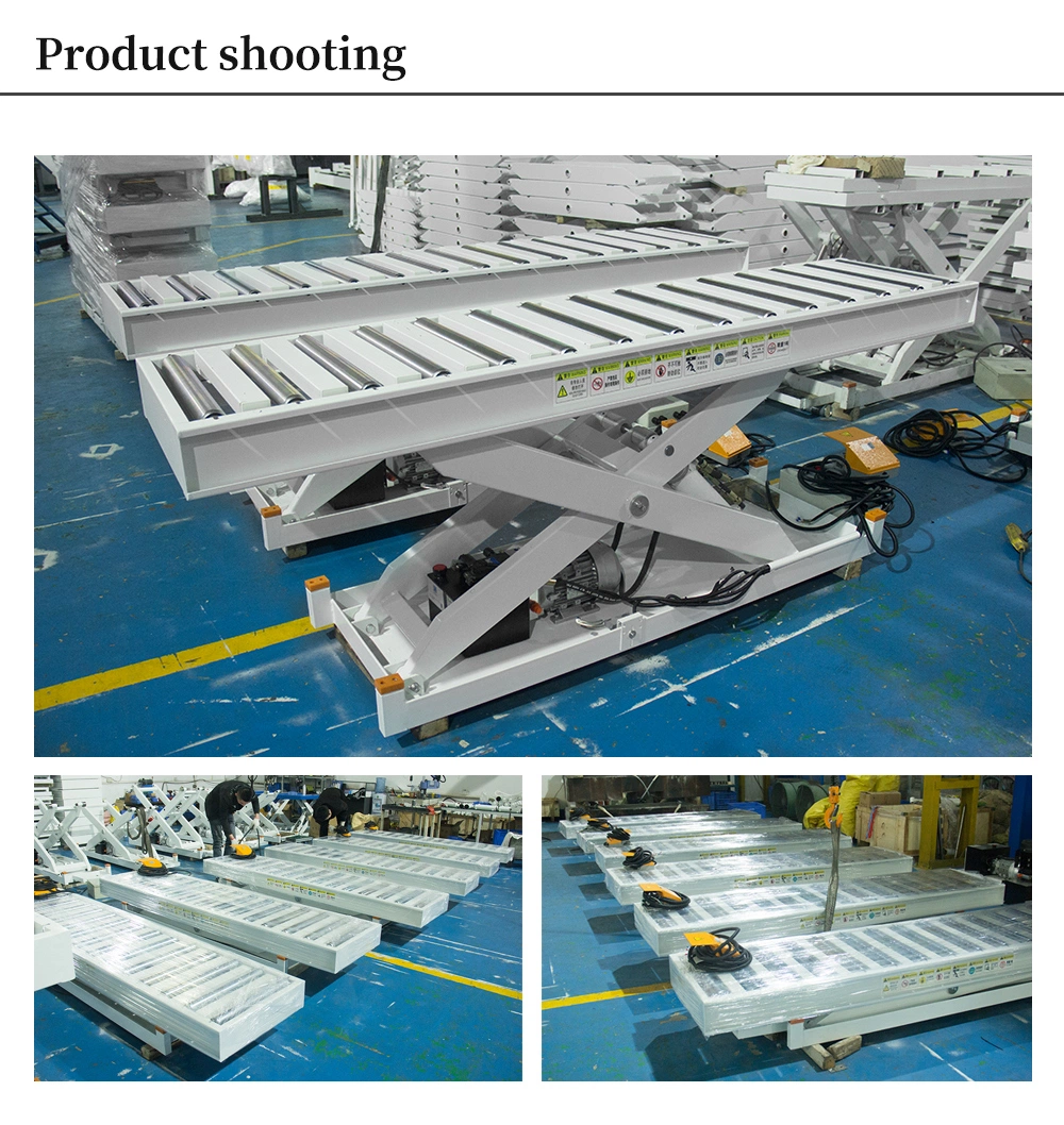 Hong Rui Workshop Operation Hydraulic Roller Top Scissor Lift Table