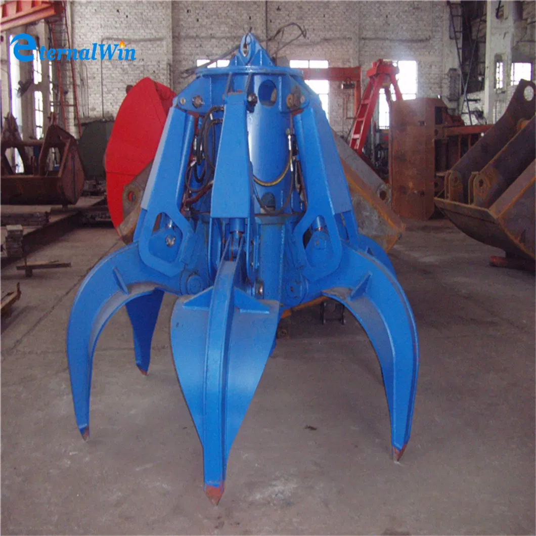 Workshop Double Girder Overhead Crane Spare Parts Radio Remote Control Clamshell Grab Bucket for Slag and Iron Powder