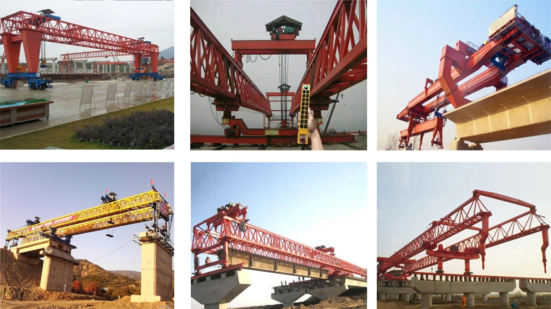200 Tons Railway Bridge Girder Launching Erection Gantry Crane Pneumatic Launcher Crane