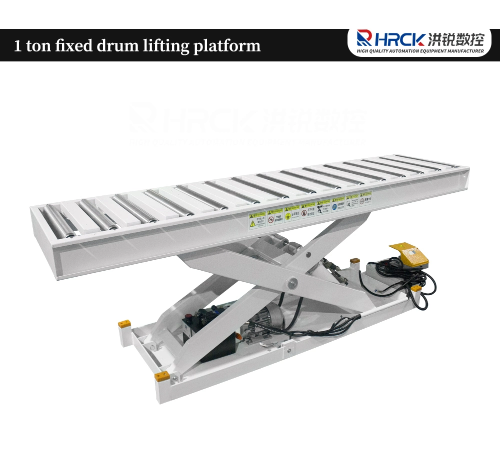 Hong Rui Workshop Operation Hydraulic Roller Top Scissor Lift Table