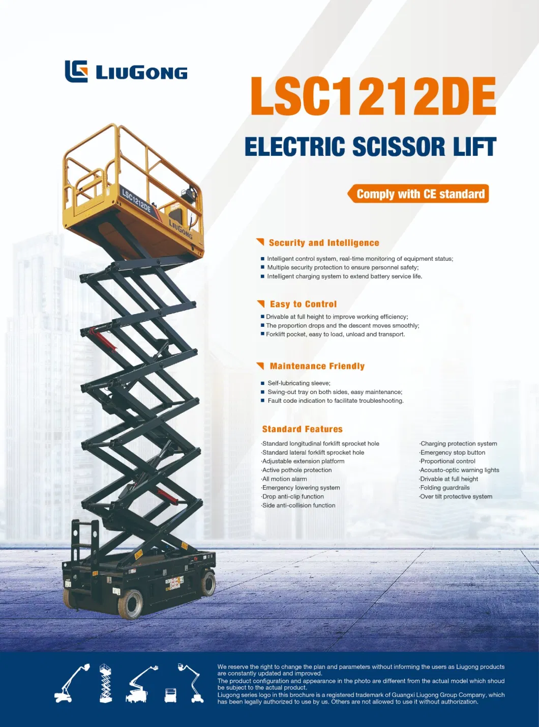 LiuGong MEWP LSC1212DE Electric Sicssor Lift 12m