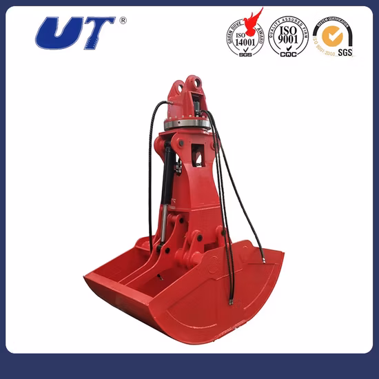 Mini Excavator Attachment Double Cylinder Grab Bucket Hydraulic Clamshell